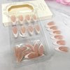 Generic White French Tip Nails Press on Long Almond Acrylic Fake Nails Mirror Oval Stick on Nails Full Cover Glue on Nails for Women DIY Manicure Decoration