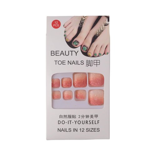 Generic BlingJellyfish Press On Toenails For Women and Girls, Short Square False Nails Glossy Glitter Fake Nails 24PCS (TG6)