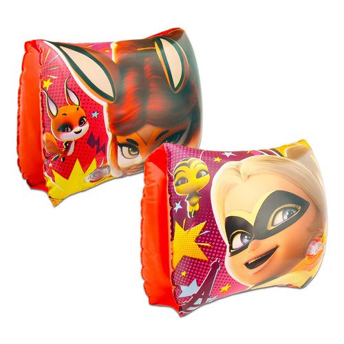 Miraculous Ladybug Bath Toys Set - Miraculous Ladybug Summer Pool Toys Bundle with Inflatable Arm Floaties, Goggles, Stickers and More (Miraculous Ladybug Beach Toys)