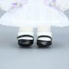 niannyyhouse 20cm Plush Doll Small Square Shoes Leather Shoes 8in Doll Accessories Dress Up (Beige+Black)