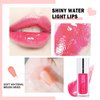 ZHISHUDL Plumping Lip Oil Lip Glow Oil Lip Gloss Oil Lip Stain Long Lasting Hydrating Non-sticky Big Brush Head Glitter Shine Clear Lip Oil Tinted for Lip Care -015 Cherry Red