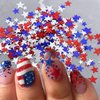 12 Grids Independence Day Star Nail Art Glitter Nail Sequins Holographic Red Blue Five-Pointed Star Nail Glitter for Nail Art Supplies 3D Gold Silver Glitter Flakes 4th of July Nail Decor for Women