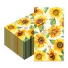 Sunflower Paper Napkins, 40PCS Sunflower Paper Napkins Disposable, Sunflower Party Supplies Birthday Decorations, Sunflower Party Dinner Paper Napkins for Wedding, Theme Party, Birthday, 4.3x7.9 Inch