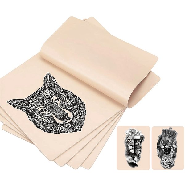 CICITOYWO 5 Pcs Blank Tattoo Skin Practice, Fake Skin Double Sides 8x6in Tattooing Microblading Eyebrow Practice Skin Kit Tattoo Supplies for Tattoo Beginners and Experienced Tattoo Artists (5pcs)