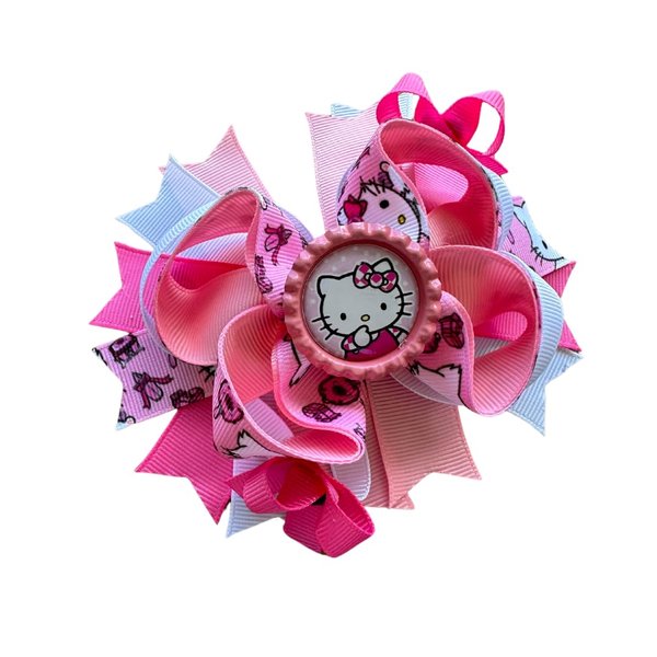 Kitty Inspired Bow, Adorable Style for Birthdays and Cosplay/ 5.5 inch Hair Bow by Inspired Bows