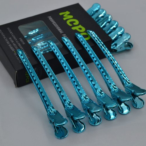 12 Pcs Metal Duckbill Hair Clips for Hair Sectioning Alligator Hair Clips for Styling Dividing Duck Bill Clips with Anti-Slip Holes Salon Barber Styling Tools