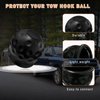 Dickno 4 PCS Trailer Ball Cover, 2 Inch Rubber Waterproof Towing Hitch Ball Protector, Universal Dustproof Tow Ball Protective Cap Replacement for Trailer RV Caravan Truck Boat (Black)