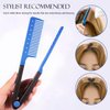 2-Pack Hair Straightening Comb Set - Flat Iron Comb for Beautiful Tresses, Hair Straightener Comb with Firm Grip, Ideal for Knotty Hair, Styling Comb, Hair Comb for Straight Hair (Blue).