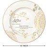 50th Anniversary Wedding Plate, 50th Anniversary Wedding Gifts for Couple, 50th Golden Anniversary Wedding Gifts for Parents, 50 Year Porcelain Gold Plate with Stand 10 Inch