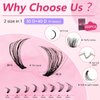 URNNE DIY Eyelash Extension Kit, 30D 40D Lash Clusters Kit, 320pcs Individual Eyelash Clusters with Bond and Seal Lash Glue, Lash Remover, Tweezers for Beginners At Home 9-16mm MIX