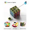 Speed Cube Set, Carbon Fiber Sticker Puzzle Cube Bundle Magic Cube Set of 2x2x2 3x3x3 Pyramid Speed Cube, Birthday Party for Kids Teens Adults