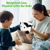 Leokawin Weighted Stuffed Animals,10 inch Weighted Cow Stuffed Animals,Cute Cow Plushie Dolls Plush Pillow Birthday Gifts for Kids Boys Girls