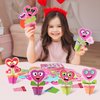 36Pcs Valentine’s Day Flower Crafts Kit Decorations,DIY Flower Heart Craft Gifts Make Your Own Valentines Gifts Spring Flower Cutouts Sets for School Classroom Activities Decorations Party Supplies