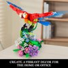 Vziimo Parrot Floral Building Set, MOC Flower and Parrot Collectible Table Art Kit, Creator 2 in 1 Animals Bird Ideas Gifts Toys for Adults and Kids Age 12+ (1176 PCS)