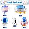 TMCCE 11 PCS Space theme Birthday Party Decoration Astronaut Spaceman Foil Balloons For 1st Outer Space Birthday Party Supplies (Blue-1th)