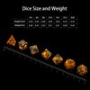 LUCKY-M Natural Flame Yooperlite Gemstone DND Dice, Birthday Gifts for Him, 7PCS Dungeons and Dragons Dice Set with Case for RPG, Handmade Cool Dice Sets D&D