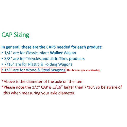 Quadrapoint Hub Cap Replacement Compatible with Popular Red Wagon Brand, Steel & Wood Wagons 1/2" New Black (NOT for Plastic or Folding or Little Wagons Model W5, Please Read Product Description)