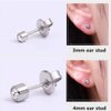 CHUANCI Pair Disposable Sterile Ear Piercing Unit Cartilage Tragus Helix Piercing Gun NO Pain Piercer Tool Machine Kit Stud Choose Design (Pair 404,Gold Round Clear Zircon)