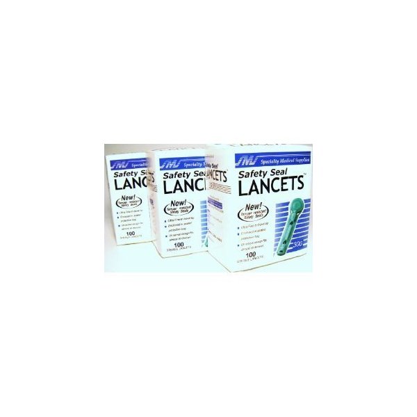 300 SMS Safety Seal Lancets 30G - 3 Boxes of 100