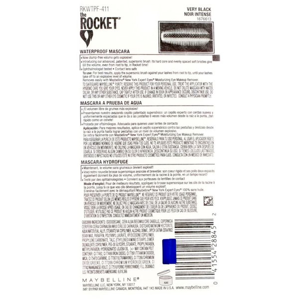 Maybelline New York Volume' Express The Rocket Waterproof Mascara, Very Black, 0.3 Fluid Ounce