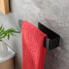 Taozun Hand Towel Holder/Hand Towel Bar - Black Towel Rack with 4 Pack Self Adhesive Hooks for Bathroom Wall Kitchen, Towel Holder Set Stick on Wall