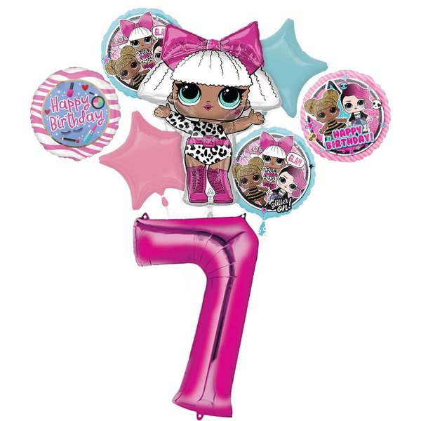 LOL Surprise 7th Birthday Party Supplies Balloon Bouquet Decorations