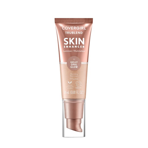 CoverGirl TruBlend Skin Enhancer, Opal Glow, Luminizer, Healthy-Looking Glow, Flexible Coverage, Clean & Vegan, Water-Based Formula, For All Skin Tones, 0.81oz