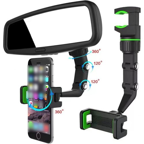 Rotato Grip Cell Phone Holder,Rotato Grip Phone Holder,Multi-Function Universal Adjustable Auto,Mirror Mount Phone Holder,360° Car Rearview Mirror Phone Holder for Car Mount Phone (2)