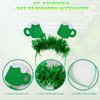 Zienlay 8Pcs St. Patrick's Day Headbands, Green Shamrock Clover Hats Headband Boppers, Saint Patricks Day Irish Headwear Costume Accessories Top Hat Head Band Bopper Party Favors for Women Men Kids
