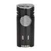Xikar High Performance HP4 Diamond Quad Flame Cigar Lighter, in Attractive Gift Box, in-line Fuel Adjustment Wheel, Oversized Double EZ-View Fuel Windows, Matte Black