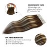 Omber Brown Highlight Human Hair Tape in Extensions for Women 22inch 20pcs 50g/Pack Omber Walnut Brown to Ash Brown with Medium Blonde 100% Real Human Hair Extensions