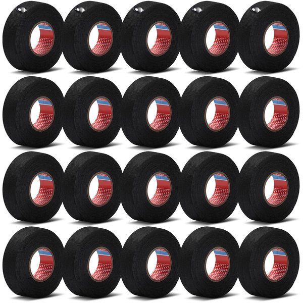 Wire Harness Cloth Electrical Tape Wire Loom Tape Wiring Harness Automotive Cloth Tape Heat Proof Adhesive Fabric Tape for Automotive Electrical Wrap Protection Insulation Cable Fixed (20 Roll,19 mm)
