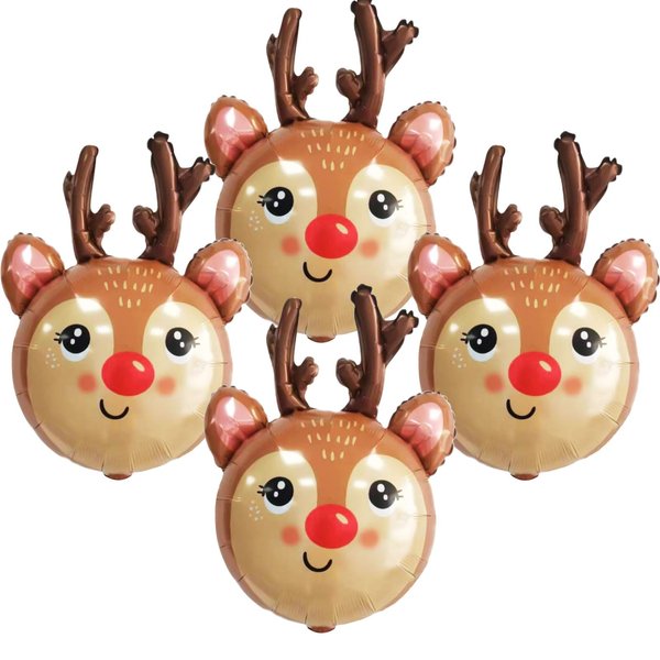 Deer Balloon Christmas Balloons Decorations Reindeer Foil Balloons for Deer Themed Hunting Party Birthday Party Supplies 4 Pcs