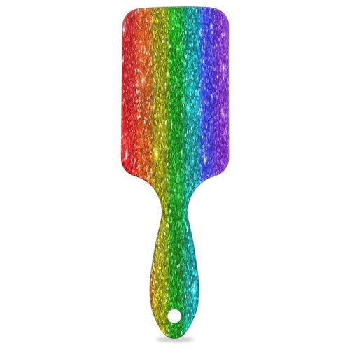 Rainbow Hair Brush, Rainbow Sequins Wet Dry Air Cushion Hair Brush Plastic Detangler Hair Brush for Kids Adults Back To School Gift Women Men