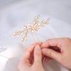 Unicra Bride Wedding Crystal Hair Pins Bridal Hair Pieces Wedding Hair Accessories for Women and Girls (Pack of 1) (Gold)