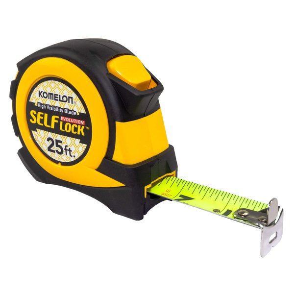 Komelon EV2825 25' x 1" Self-Lock Evolution Tape Measure, 1-Pack