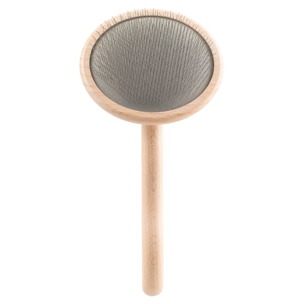 Chris Christensen Dog Brush, Mark VIII RoundSlicker Brush, Groom Like a Professinal, Stainless Steel Pins, Lightweight Beech Wood Body, Ground and Polished Tips