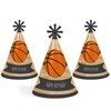 Big Dot of Happiness Nothin' but Net - Basketball - Cone Happy Birthday Party Hats for Kids and Adults - Set of 8 (Standard Size)