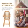 GANAZONO Miniature Highchairs Dollhouse Wooden High Chair Mini Doll Furniture 1:12 Scale Desktop Chair Doll House Accessories