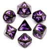 Haxtec Metal DND Dice Set Purple Black Real Scene D&D Metal Dice Set for Dungeons and Dragons TTRPG DND Gifts Elderitch Blast