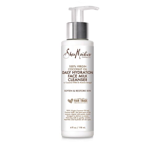 SheaMoisture Face Wash for Women & Men - Hydrating Facial Cleanser with 100% Virgin Coconut Oil, Acacia Senegal, Coconut Milk, Daily Face Cleanser for Soft and Restored Skin, 4 Fl O
