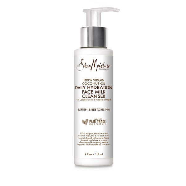 SheaMoisture Face Wash for Women & Men - Hydrating Facial Cleanser with 100% Virgin Coconut Oil, Acacia Senegal, Coconut Milk, Daily Face Cleanser for Soft and Restored Skin, 4 Fl O