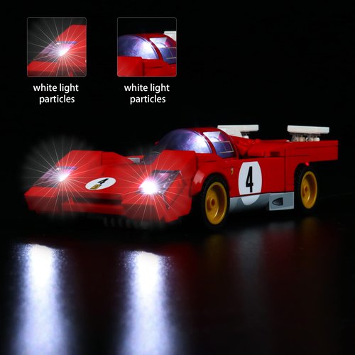BrickBling LED Light Compatible with Lego Speed Champions Ferrari 76906 Toy Building Kit, Creative Lighting Compatible with Lego Race Cars Boys 76906 (Not Included The Model Set)