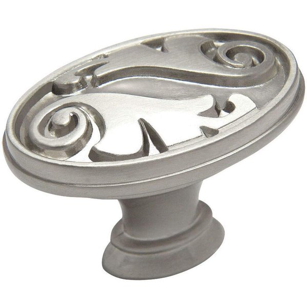 Cosmas 10 Pack 4297SN Satin Nickel Floral Cabinet Hardware Oval Oblong Knob