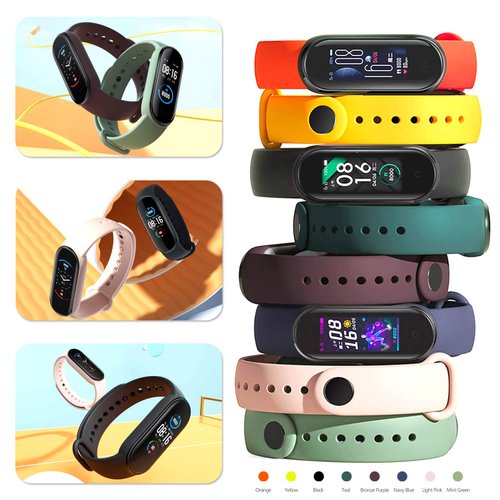 20 Pieces Strap Replacement Compatible with Xiaomi Mi Band 6 / Amazfit Band 5, Bracelet Wristbands Silicone for Mi Fit 5 Straps (16 Colors + 4 Screen Protector)