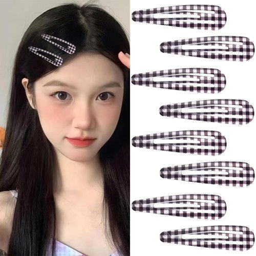 Checkered Snap Clips for Hair Checkerboard Print Hair Clips Non Slip Metal Barrettes Small Black and White Hair Snap Clips Hairpins 8 Pieces Y2K Aesthetic Hair Accessories for Women Girls