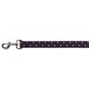 Dog Leash Argyle Black Gray Purple 6 Feet Long 1.5 Inch Wide