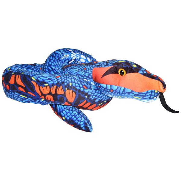 Wild Republic Snake Plush, Stuffed Animal, Plush Toy, Kids Gifts, Pet Snake, Blue Orange, 54"