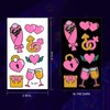 PFARRER 20 Sheet Glow in The Dark Neon Temporary Tattoos (Total 211pcs) Fluorescence UV Neon Body Face Fake Waterproof Tattoo Stickers for Women Men,Rave Festival Accessory Party Supplies ZYH2310002