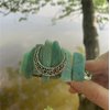 Crystal Boho Celtic Amazonite Mermaid Barrette Hair Clip for Long Hair Slide Irish Hair Accessories Gift